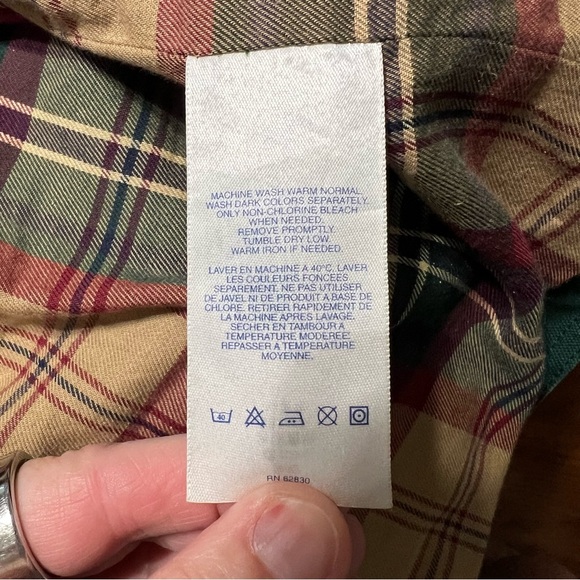 Vintage 90s Men’s Lands End Green Barn Chore Coat Brown Corduroy size medium - Picture 13 of 16